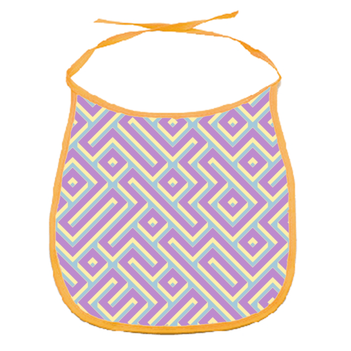 Colorful Maze Pattern - funny baby bib by Kaleiope Studio