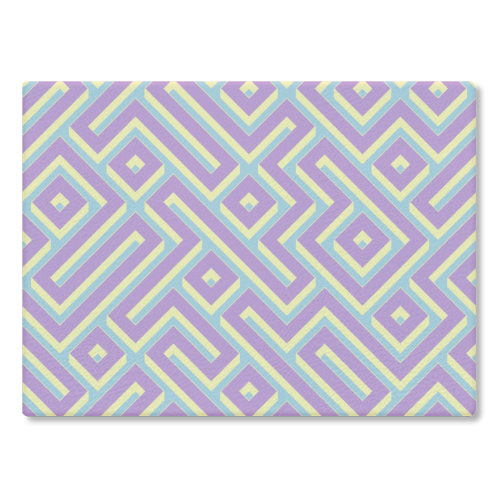 Colorful Maze Pattern - glass chopping board by Kaleiope Studio