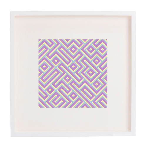 Colorful Maze Pattern - framed poster print by Kaleiope Studio