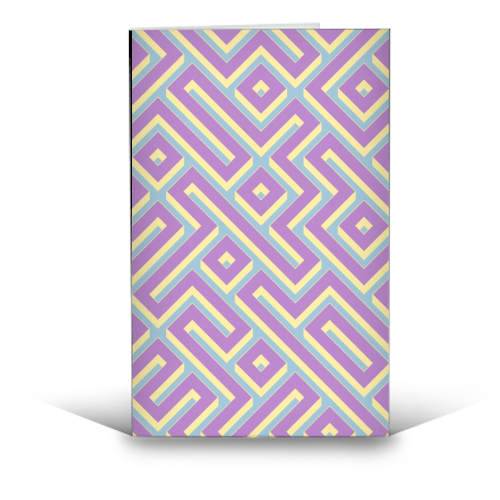 Colorful Maze Pattern - funny greeting card by Kaleiope Studio