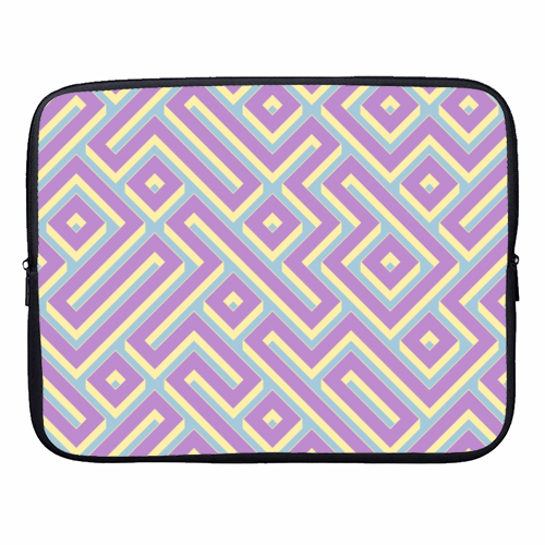 Colorful Maze Pattern - designer laptop sleeve by Kaleiope Studio