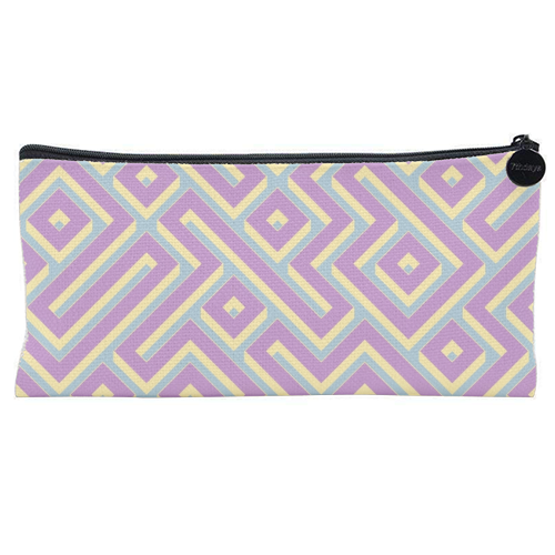 Colorful Maze Pattern - flat pencil case by Kaleiope Studio