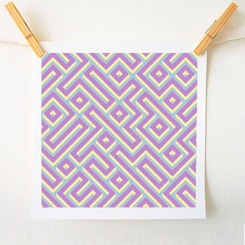 Colorful Maze Pattern - A1 - A4 art print by Kaleiope Studio