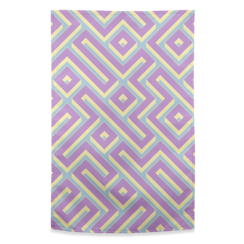 Colorful Maze Pattern - funny tea towel by Kaleiope Studio