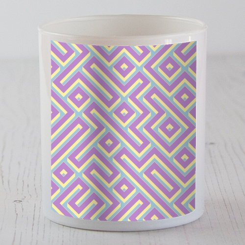 Colorful Maze Pattern - scented candle by Kaleiope Studio