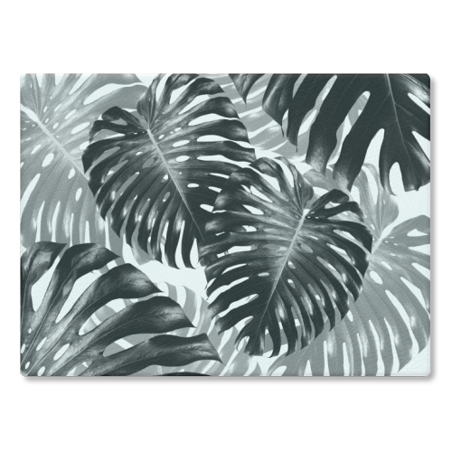 Tropical Monstera Jungle Leaves Pattern #3 #tropical #decor #art - glass chopping board by Anita Bella Jantz