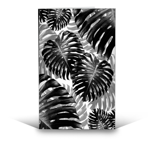 Tropical Monstera Jungle Leaves Pattern #3 #tropical #decor #art - funny greeting card by Anita Bella Jantz