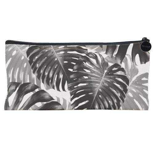 Tropical Monstera Jungle Leaves Pattern #3 #tropical #decor #art - flat pencil case by Anita Bella Jantz