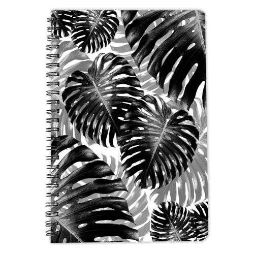Tropical Monstera Jungle Leaves Pattern #3 #tropical #decor #art - personalised A4, A5, A6 notebook by Anita Bella Jantz