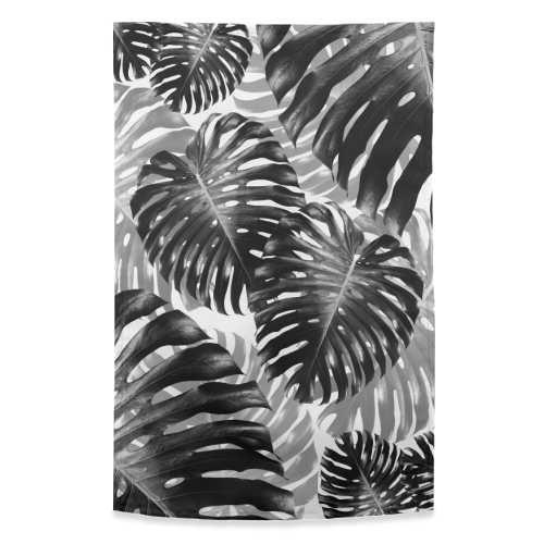 Tropical Monstera Jungle Leaves Pattern #3 #tropical #decor #art - funny tea towel by Anita Bella Jantz