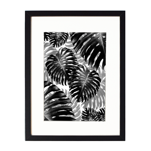 Tropical Monstera Jungle Leaves Pattern #3 #tropical #decor #art - framed poster print by Anita Bella Jantz