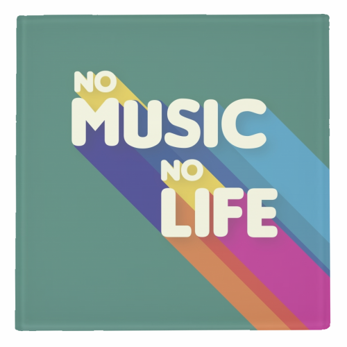 NO MUSIC NO LIFE - personalised beer coaster by Ania Wieclaw