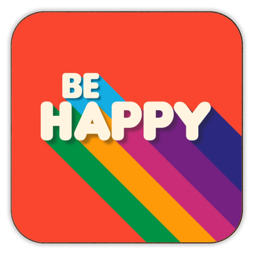 BE HAPPY - personalised beer coaster by Ania Wieclaw