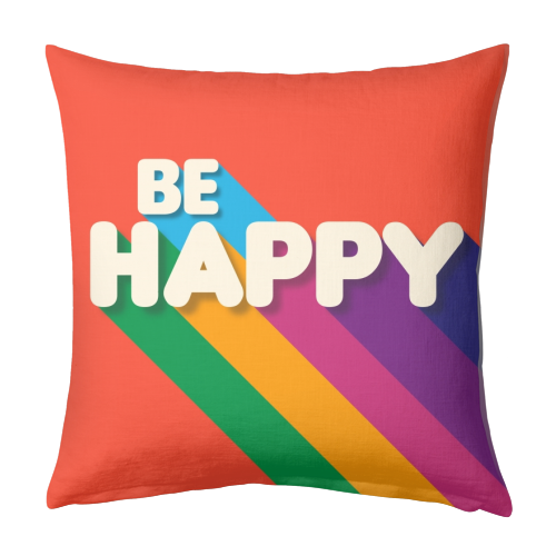 BE HAPPY - designed cushion by Ania Wieclaw