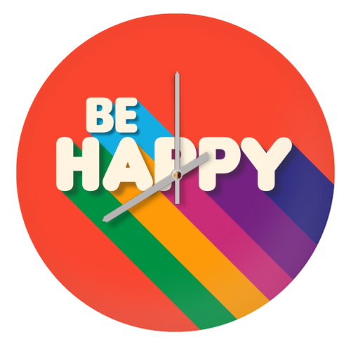 BE HAPPY - quirky wall clock by Ania Wieclaw