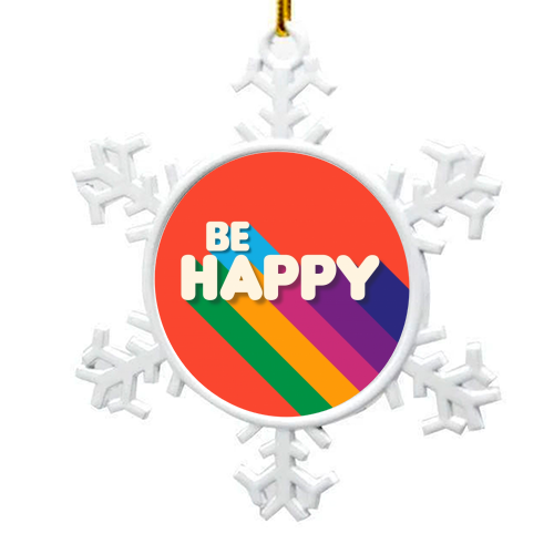 BE HAPPY - snowflake decoration by Ania Wieclaw