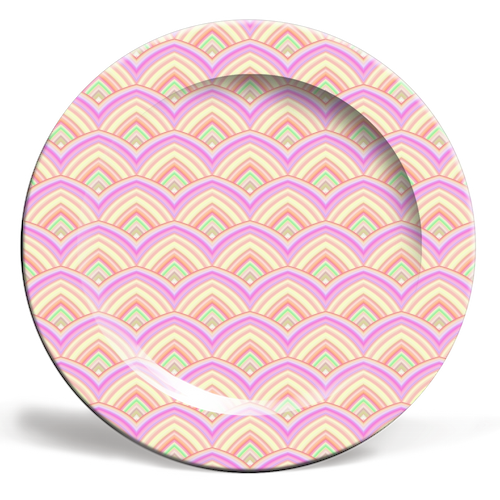 Pastel Scale Pattern - ceramic dinner plate by Kaleiope Studio