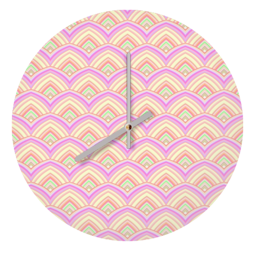 Pastel Scale Pattern - quirky wall clock by Kaleiope Studio