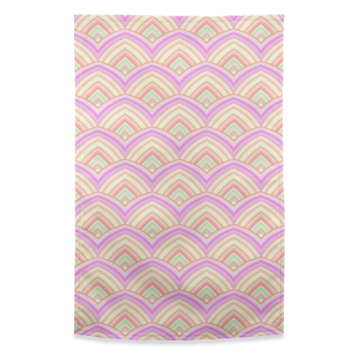 Pastel Scale Pattern - funny tea towel by Kaleiope Studio