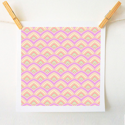 Pastel Scale Pattern - A1 - A4 art print by Kaleiope Studio