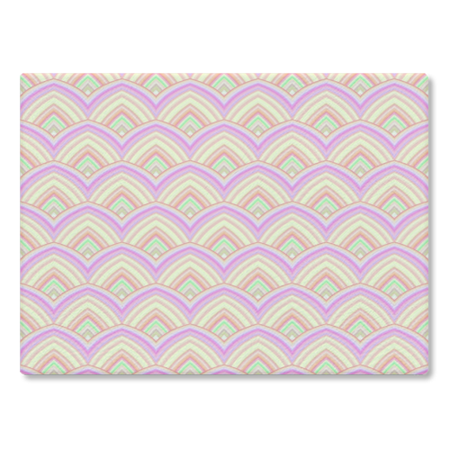 Pastel Scale Pattern - glass chopping board by Kaleiope Studio