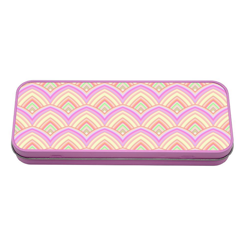 Pastel Scale Pattern - tin pencil case by Kaleiope Studio