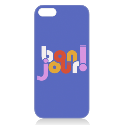 BON JOUR! FRENCH TYPOGRAPHY - unique phone case by Ania Wieclaw