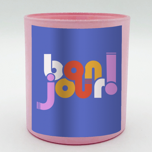 BON JOUR! FRENCH TYPOGRAPHY - scented candle by Ania Wieclaw