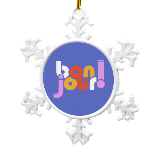 BON JOUR! FRENCH TYPOGRAPHY - snowflake decoration by Ania Wieclaw
