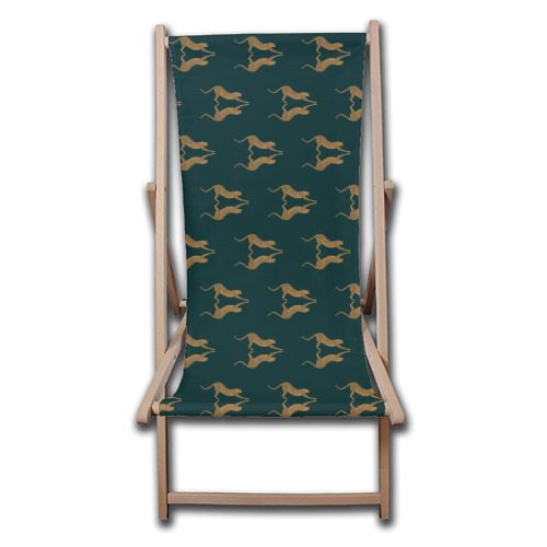 Mirrored Cheetahs - canvas deck chair by Ella Seymour