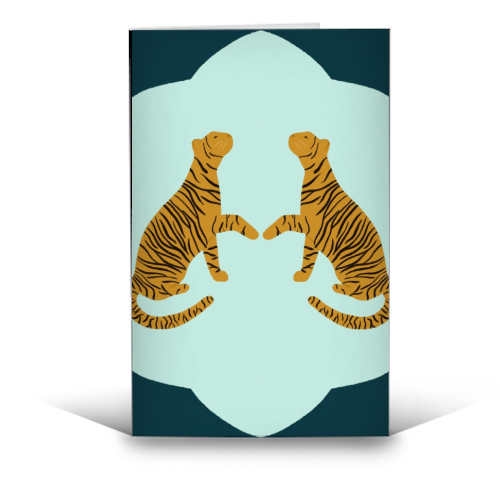 Mirrored Tigers - funny greeting card by Ella Seymour