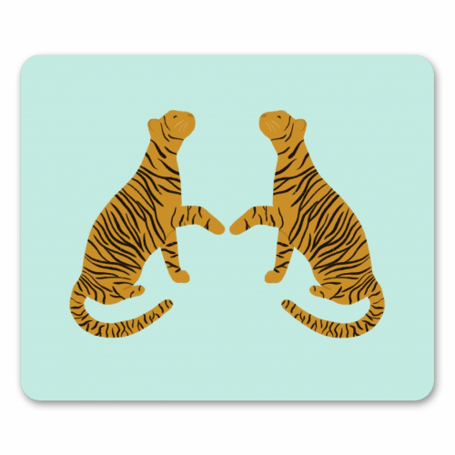 Mirrored Tigers - funny mouse mat by Ella Seymour