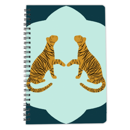 Mirrored Tigers - personalised A4, A5, A6 notebook by Ella Seymour