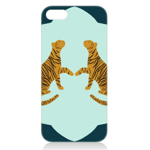 Mirrored Tigers - unique phone case by Ella Seymour