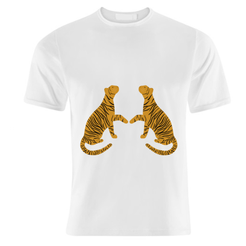 Mirrored Tigers - unique t shirt by Ella Seymour