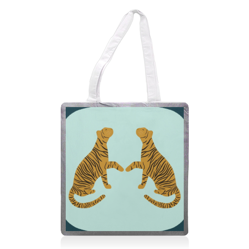 Mirrored Tigers - printed tote bag by Ella Seymour