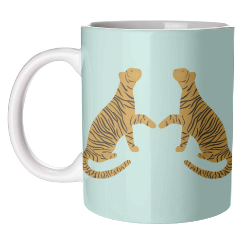 Mirrored Tigers - unique mug by Ella Seymour