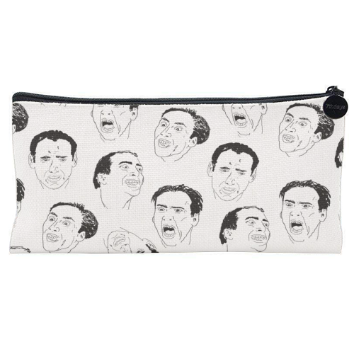 Cage gives good face - flat pencil case by kirstin stride