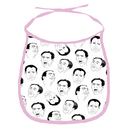 Cage gives good face - funny baby bib by kirstin stride