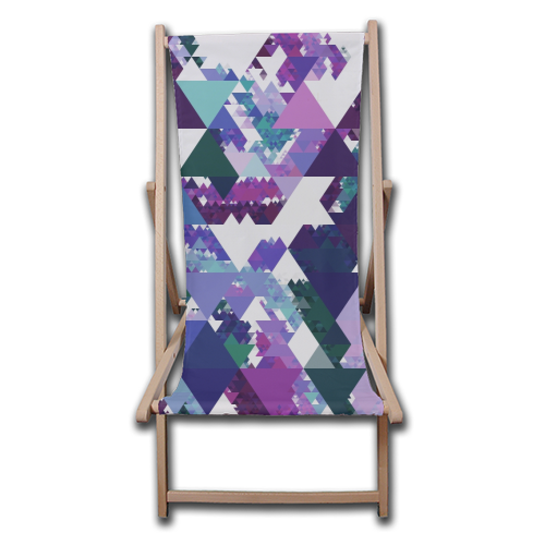 Colorful Triangles - canvas deck chair by Kaleiope Studio