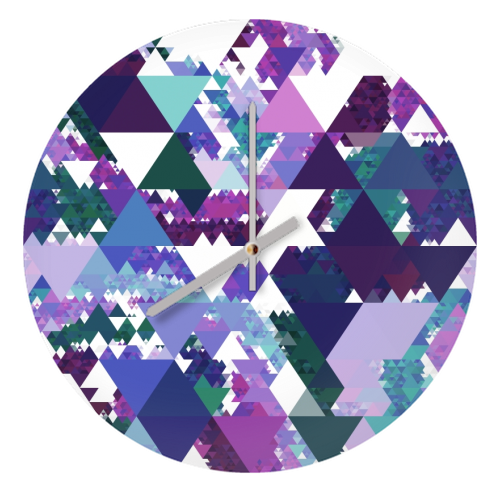 Colorful Triangles - quirky wall clock by Kaleiope Studio