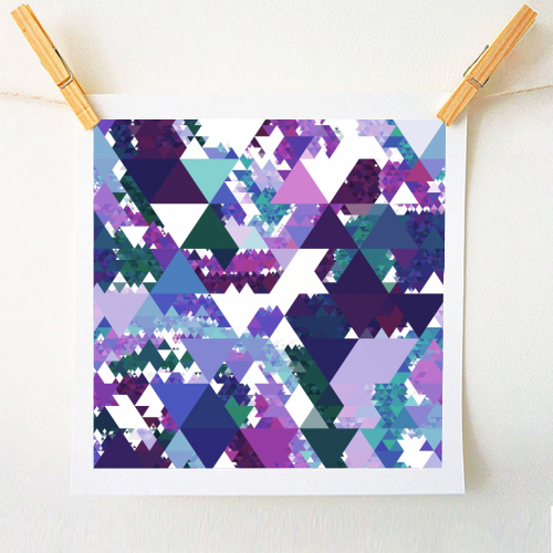 Colorful Triangles - A1 - A4 art print by Kaleiope Studio