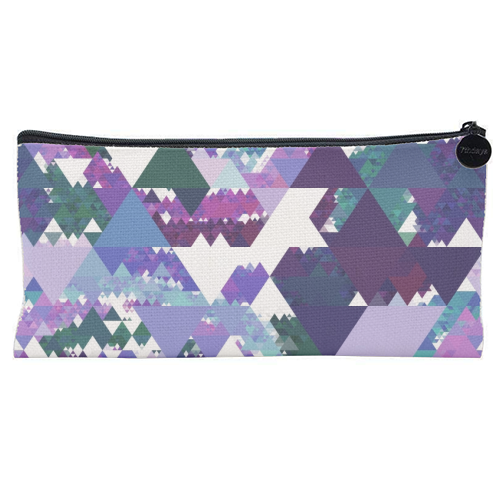 Colorful Triangles - flat pencil case by Kaleiope Studio