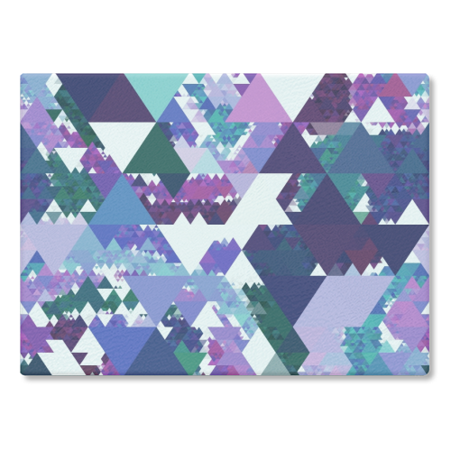 Colorful Triangles - glass chopping board by Kaleiope Studio