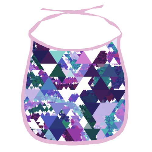 Colorful Triangles - funny baby bib by Kaleiope Studio