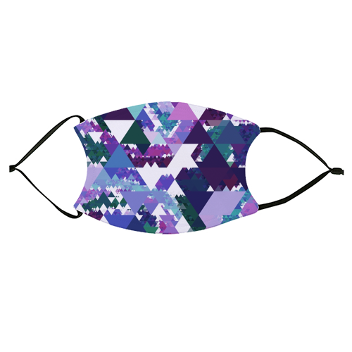 Colorful Triangles - face cover mask by Kaleiope Studio