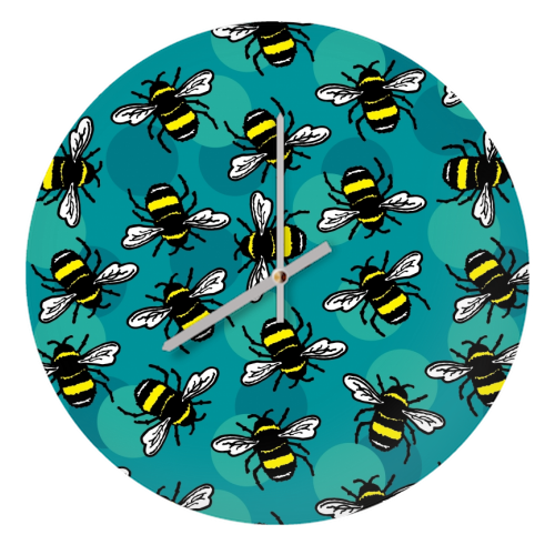 Bumble Bees - quirky wall clock by Vicky Day