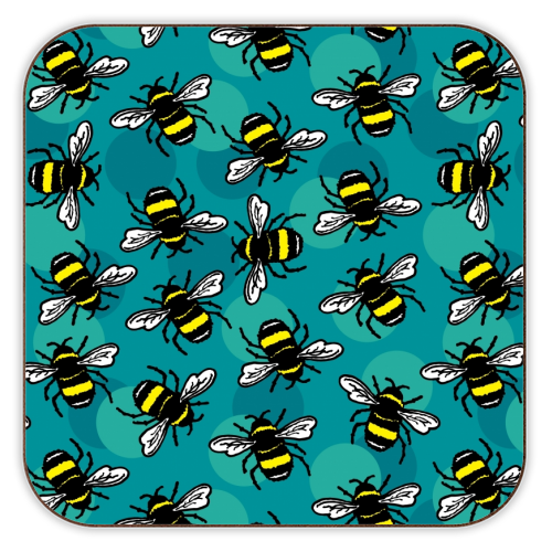 Bumble Bees - personalised beer coaster by Vicky Day