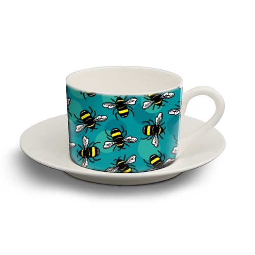 Bumble Bees - personalised cup and saucer by Vicky Day