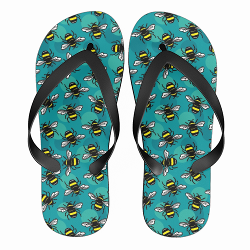 Bumble Bees - funny flip flops by Vicky Day